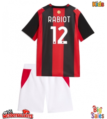 AC Milan Adrien Rabiot #12 Replica Home Stadium Kit for Kids 2026-27 Short Sleeve (+ pants)